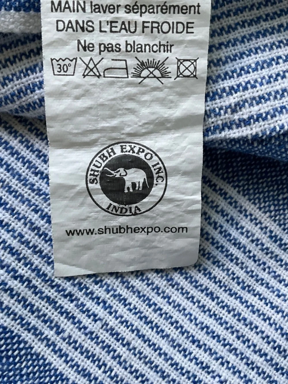 Farmhouse Rectangular Table Cloth 90”x80”Striped Blue White Cottagecore Picnic
